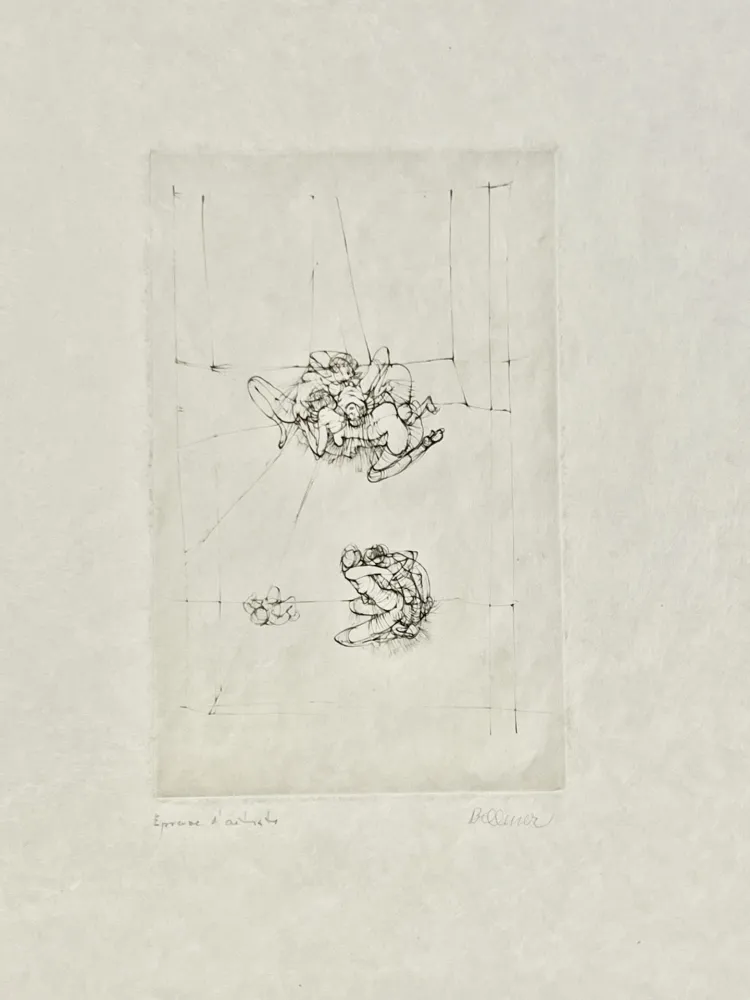 Sem Técnica Bellmer -  Eau-forte Couple, circa 1971 - Epreuve d'artiste sur papier de soie