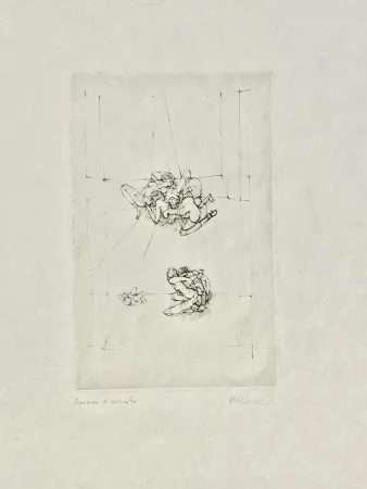Sem Técnica Bellmer -  Eau-forte Couple, circa 1971 - Epreuve d'artiste sur papier de soie