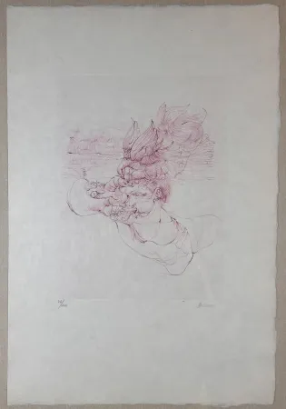 Gravura Bellmer - Femme au Chapeau D'Oisseau