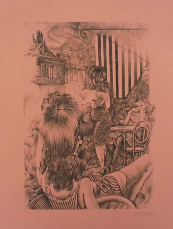 Água-Forte E Água-Tinta Bellmer - Incendie à Marseille