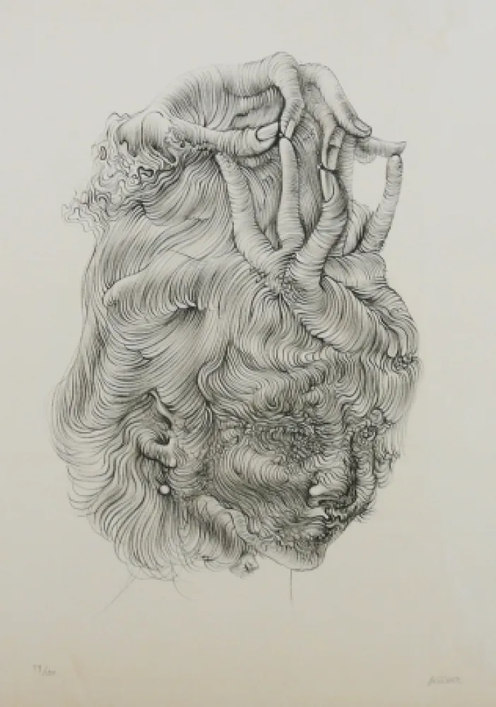 Litografia Bellmer - LE CHAPEAU MAIN