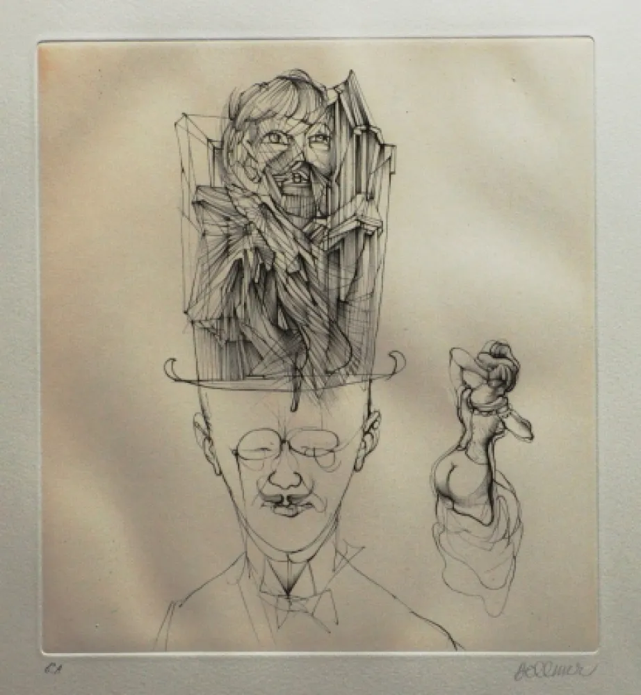 Água-Forte E Água-Tinta Bellmer - L'homme au chapeau melon