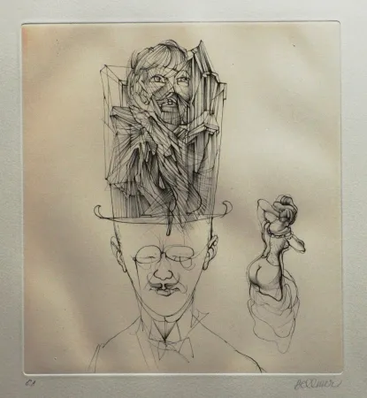 Água-Forte E Água-Tinta Bellmer - L'homme au chapeau melon