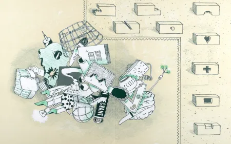 Litografia Bertholo - Composition, 1964