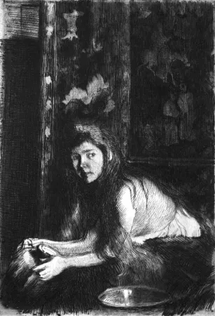 Água-Forte Besnard - La femme au vase