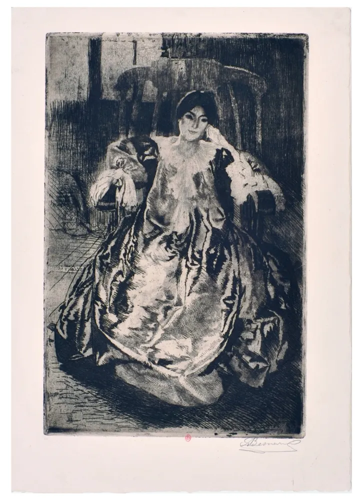 Água-Forte Besnard - La rêveuse : eau-forte