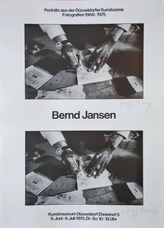 Offset Beuys - „Porträts der Düsseldorfer Kunstszene. Fotografien 1968-1975. Bernd Jansen. Kunstmuseum Düsseldorf Ehrendorf 5, 6. Juni-6. Juli 1975, Di-So 10-18 Uhr“.