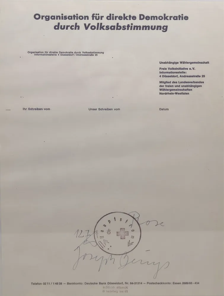 Múltiplo Beuys - Rose für direkte Demokratie, 1973. 