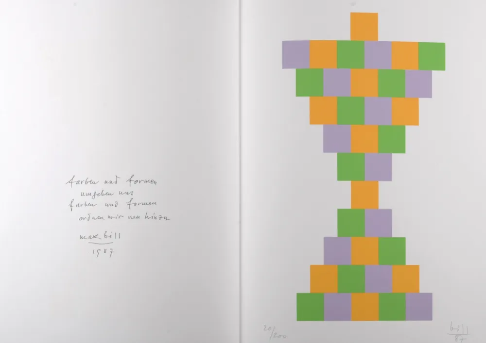 Litografia Bill - Farben und formen, 1987 - Hand-signed