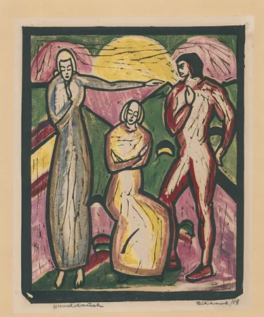 Xilogravura Billert - Drei Figuren