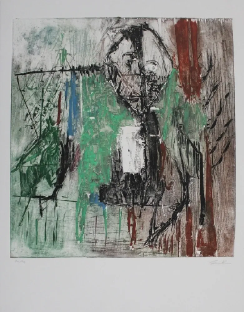 Água-Forte E Água-Tinta Bissière - Tête au milieu des arbres / Head Amidst the Trees