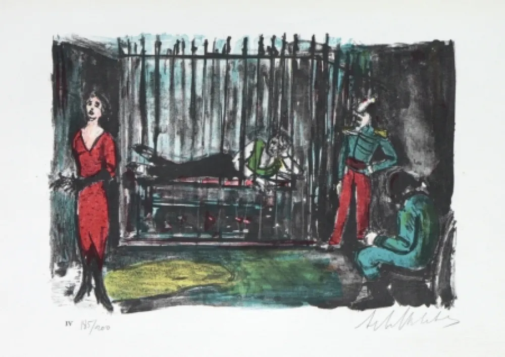 Litografia Blatas - 	L'opera Des Gueux the Beggers Opera plate no. IV