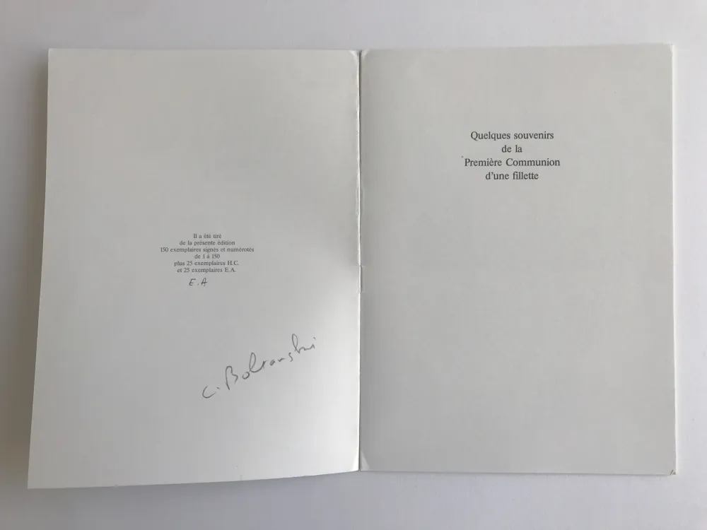 Livro Ilustrado Boltanski - Souvenirs de la première communion d'une fillette