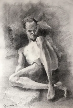 Sem Técnica Bonabel - Eliane Bonabel / Louis-Ferdinand Céline - DESSIN ORIGINAL / ORIGINAL DRAWING - Nu Masculin / Male Nude - 1939