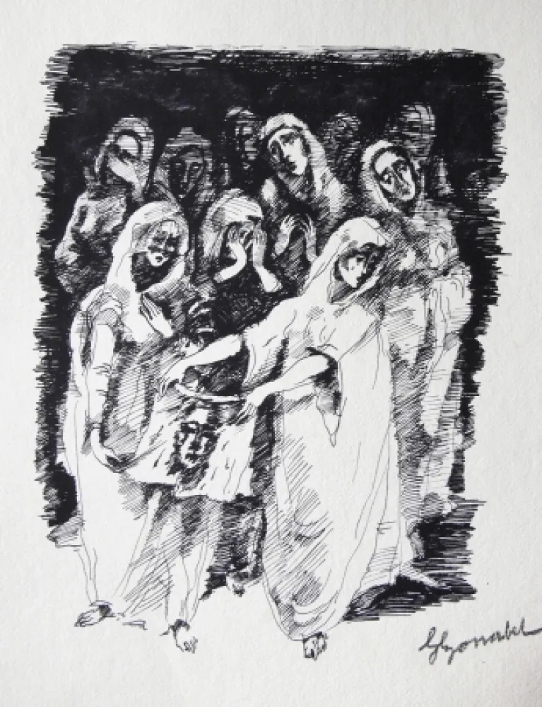 Gravura Bonabel - Louis-Ferdinand Céline / Lucette Almansor - Gravure Originale - Répétion ballet en costume