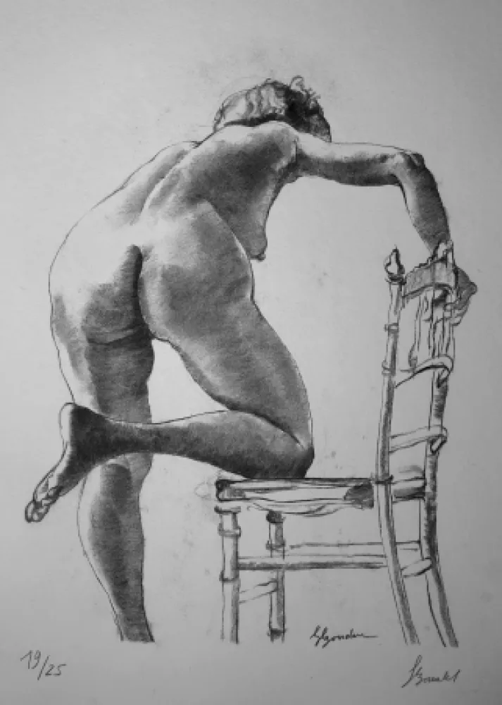 Litografia Bonabel - Louis-Ferdinand Céline - Nu Feminin / Female Nude - 1938