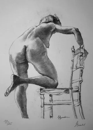 Litografia Bonabel - Louis-Ferdinand Céline - Nu Feminin / Female Nude - 1938