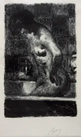 Litografia Bonnard - Femme Nue Debout dans sa Baignoire