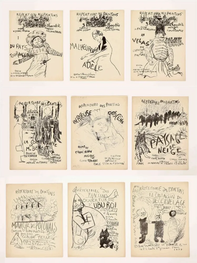 Livro Ilustrado Bonnard - RÉPERTOIRE DES PANTINS. Avec 9 lithographies de Pierre Bonnard et Alfred Jarry (1896-1898)