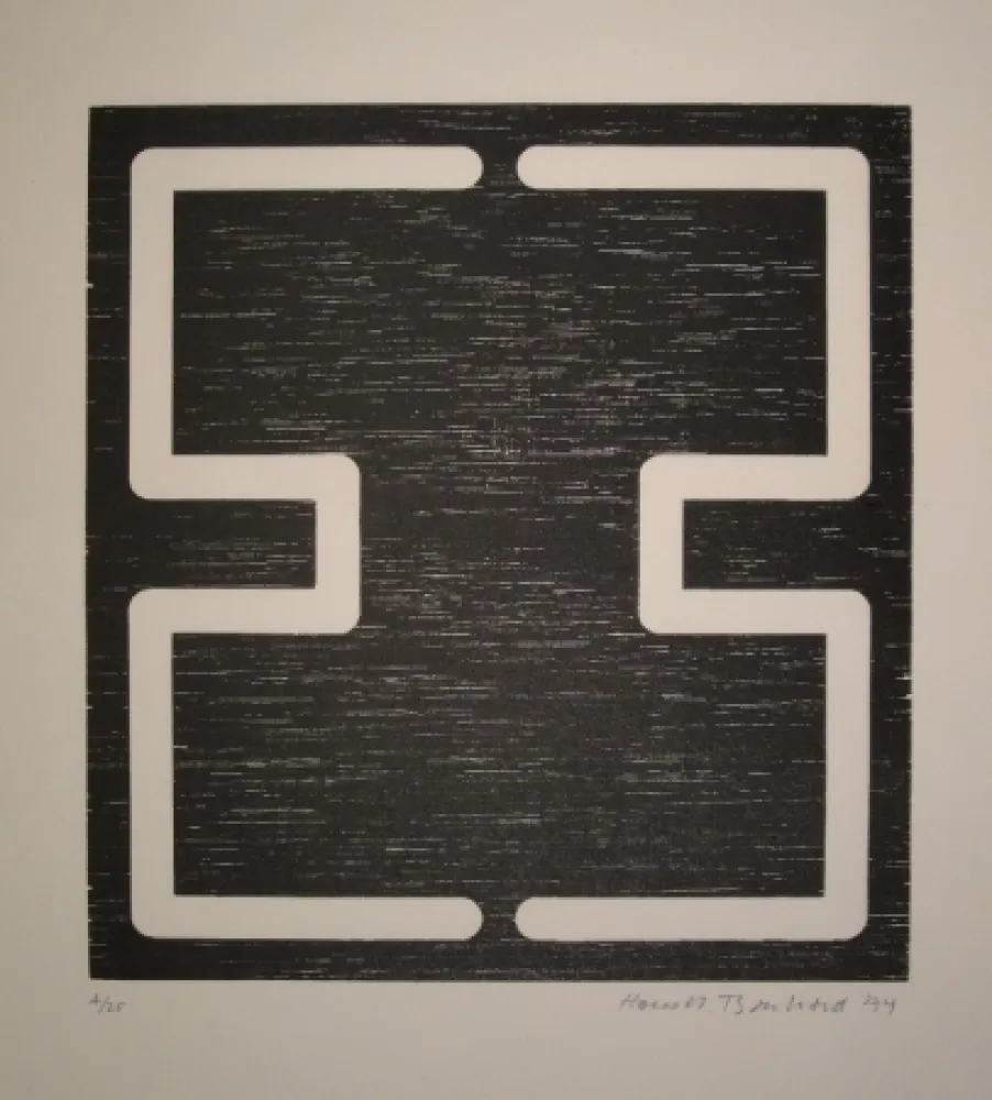 Xilogravura Bosshard - Liegendes H