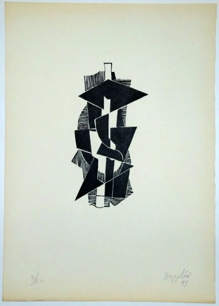 Linogravura Bozzolini - Quatre piraine