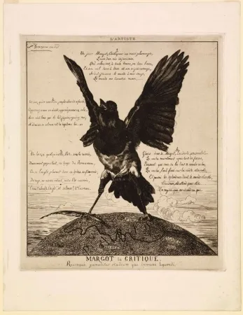 Gravura Bracquemond - Margot la critique / Une pie