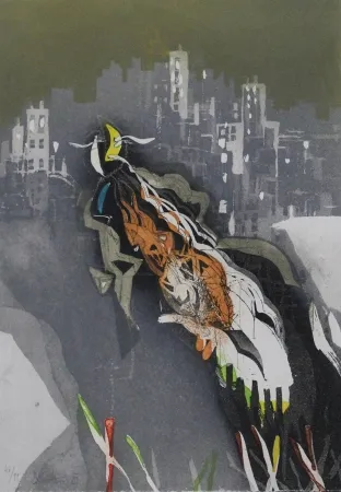 Água-Forte E Água-Tinta Brandstätter - Stadt mit Mond