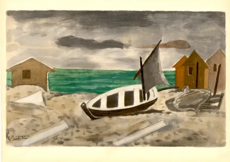 Estêncil Braque - À Varengeville (1956) de l'album : Douze Contemporains par J. Lassaigne (1959)