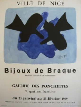 Cartaz Braque - Affiche exposition Bijoux de Braque