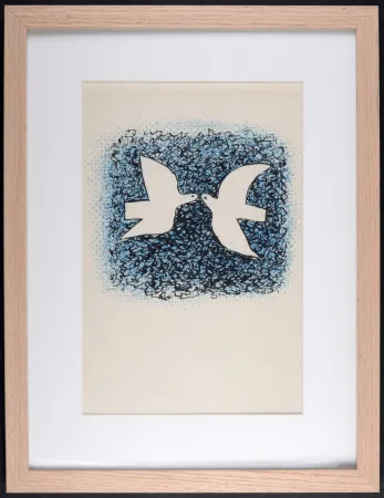 Litografia Braque - Couple d'oiseaux, 1963 - Framed
