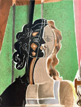 Litografia Braque - Cubist Portrait