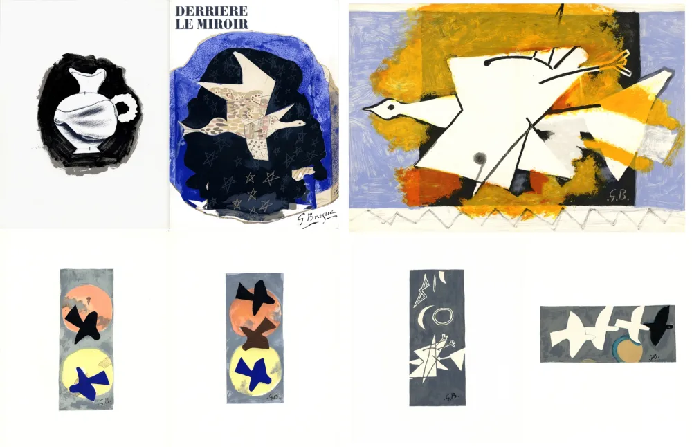Livro Ilustrado Braque - DERRIÈRE LE MIROIR N° 115. BRAQUE. 9 lithographies couleurs (1959)