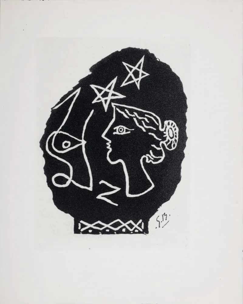 Gravura Braque - Femme de profil, 1947