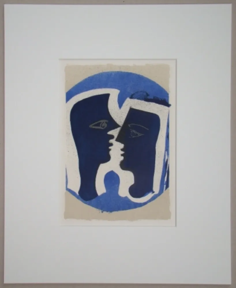 Litografia Braque - Le Couple - Lettera Amorosa