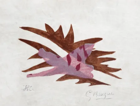 Litografia Braque - Le Feuille morte from Lettera amorosa, 1963
