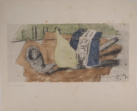 Litografia Braque - Le paquet de bleu