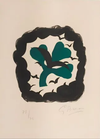 Litografia Braque - Le Trèfle, from Lettera Amorosa