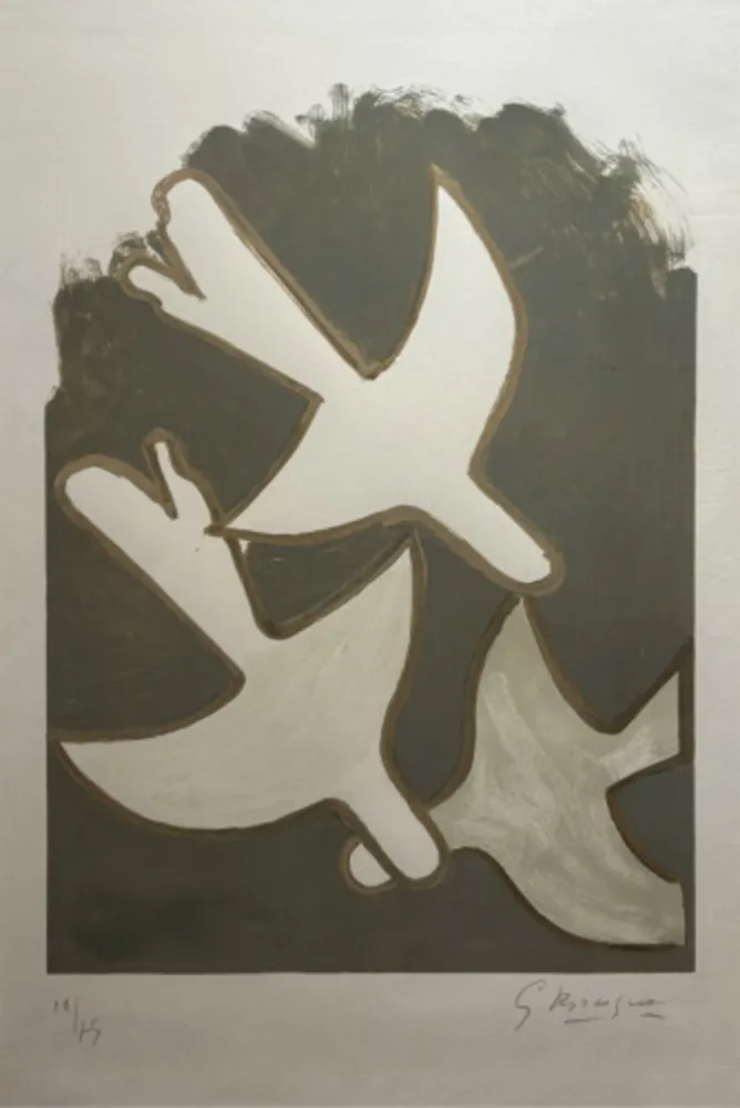 Litografia Braque - Les Oiseaux Blancs