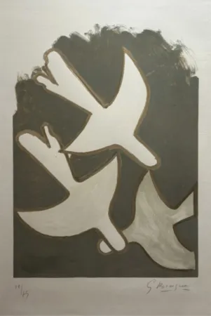 Litografia Braque - Les Oiseaux Blancs