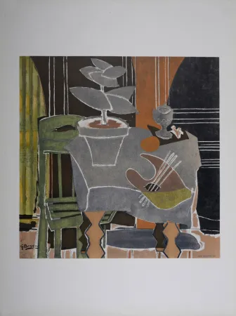 Litografia Braque - Nature morte à la palette, 1960
