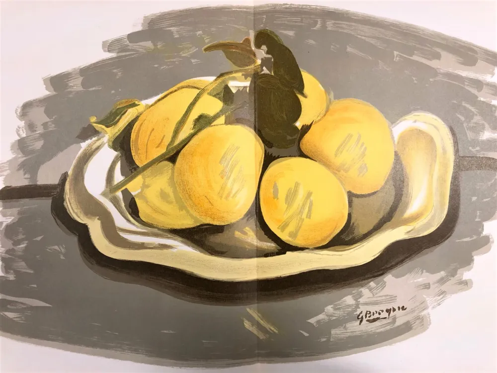 Litografia Braque - Nature morte au citrons