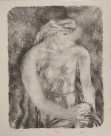 Litografia Braque - Nu aux feuilles