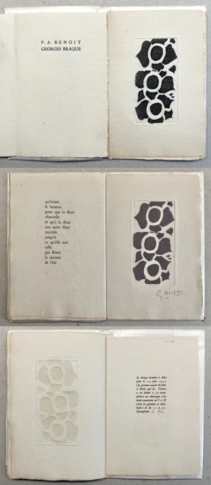 Livro Ilustrado Braque - P.A.B. NÉ LE. Avec une gravure de Georges Braque (1957)