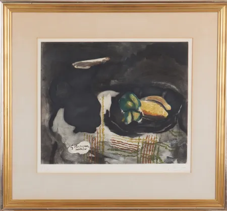 Água-Forte E Água-Tinta Braque - Pichet noir et citrons 