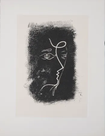 Litografia Braque - Profil de femme, 1972