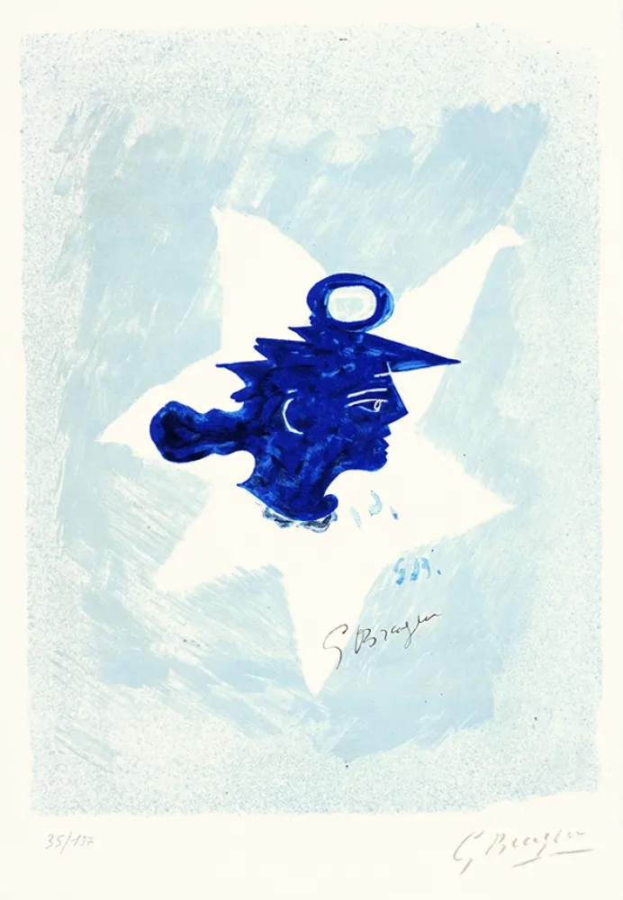 Litografia Braque - Tête grecque (Grecian Head)