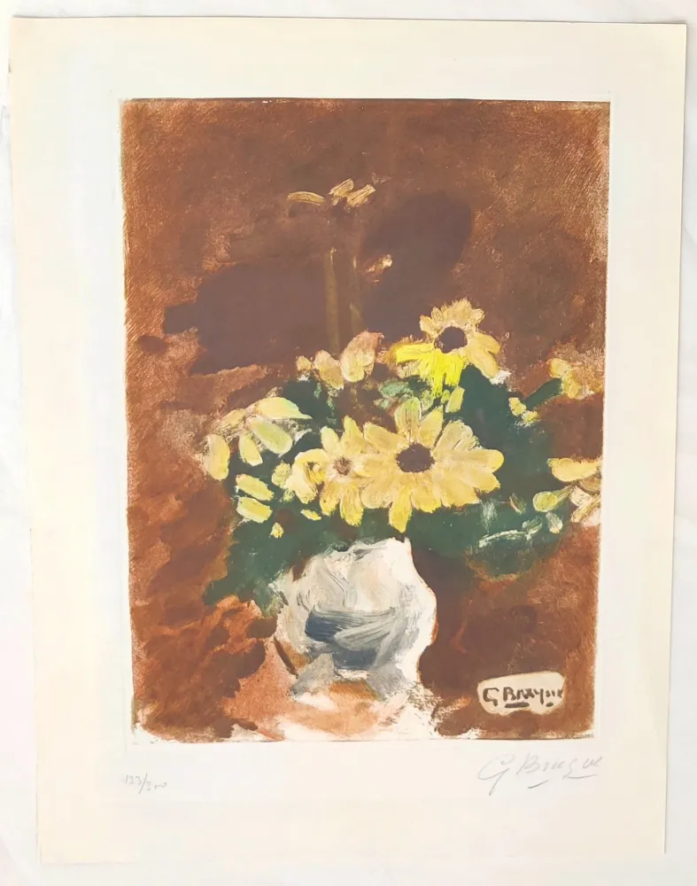 Água-Forte Braque - Vase de fleurs jaunes 