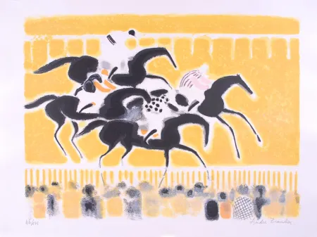 Litografia Brasilier - Courses à Auteuil - Racing at Auteuil