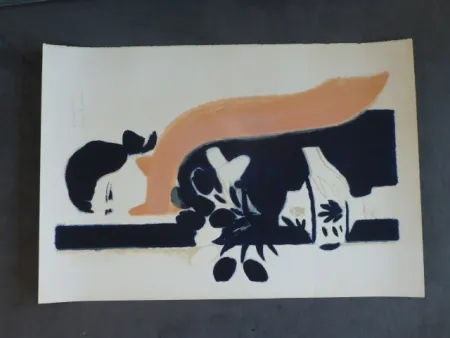 Litografia Brasilier - Femme au châle 