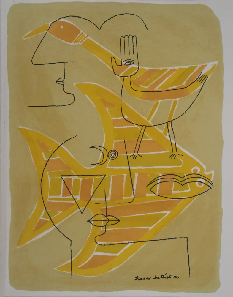 Litografia Brauner - Portrait surréaliste (Traces interstices)